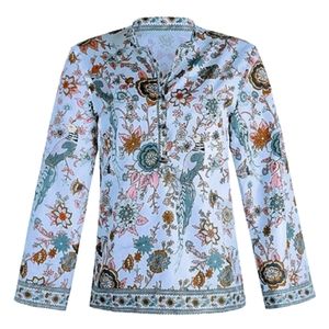 Long sleeve Chinese collar blouse